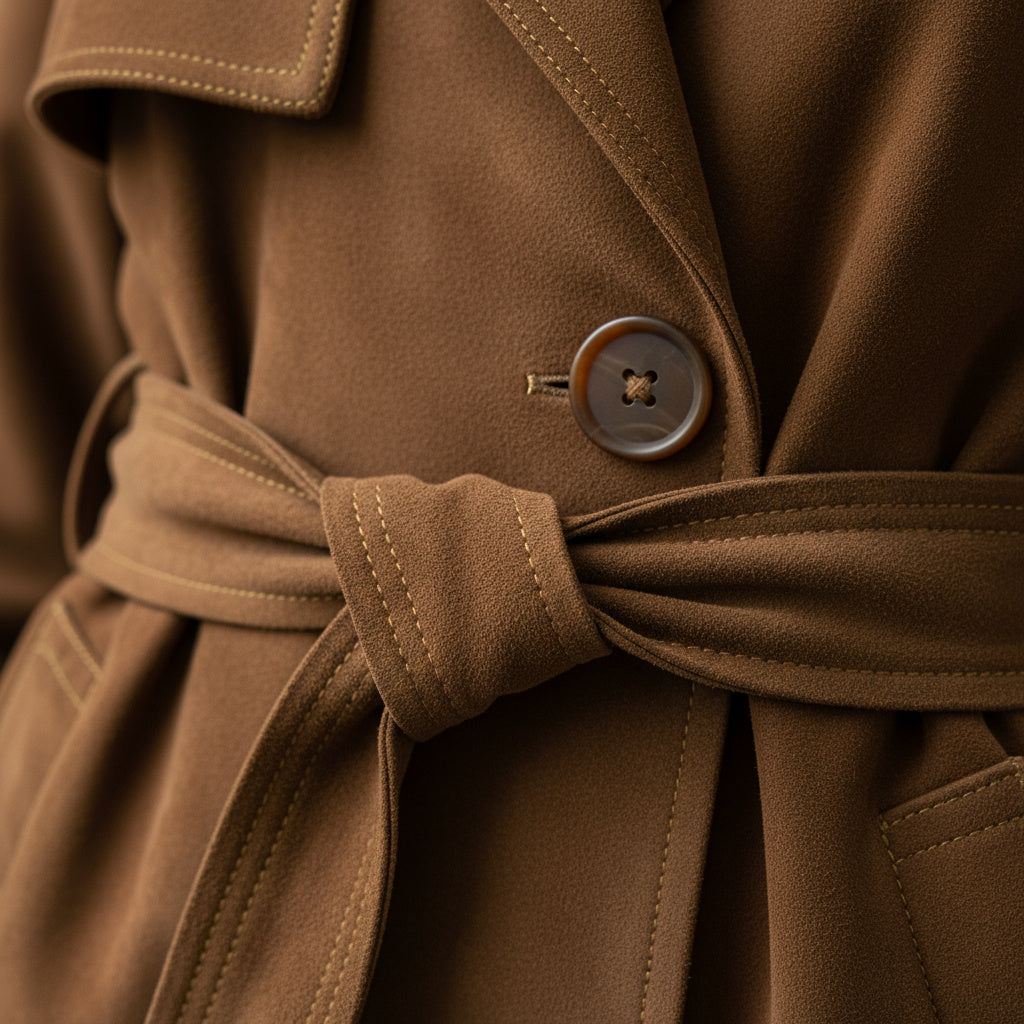 Vogora Molly Lange Faux Suède Trenchcoat