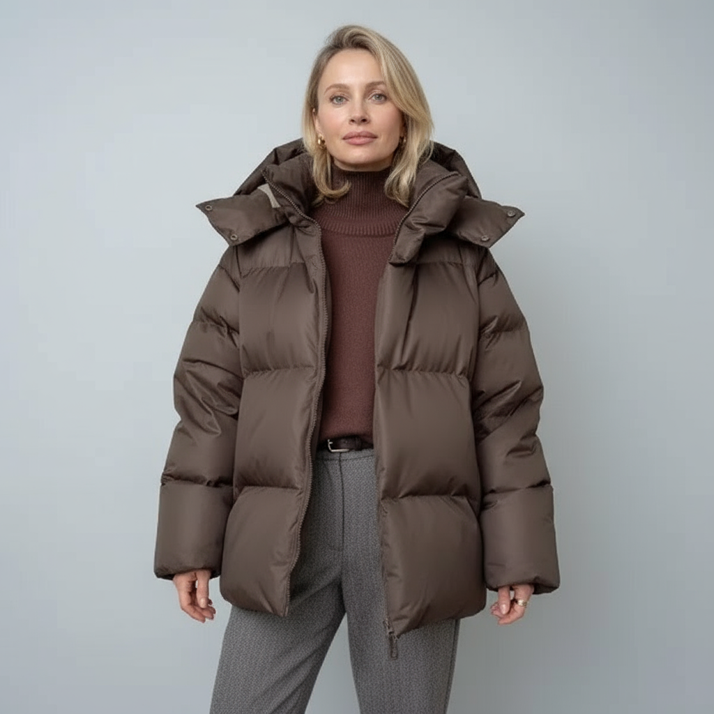 Elyra™ – Dikke Gewatteerde Winterjas met Capuchon