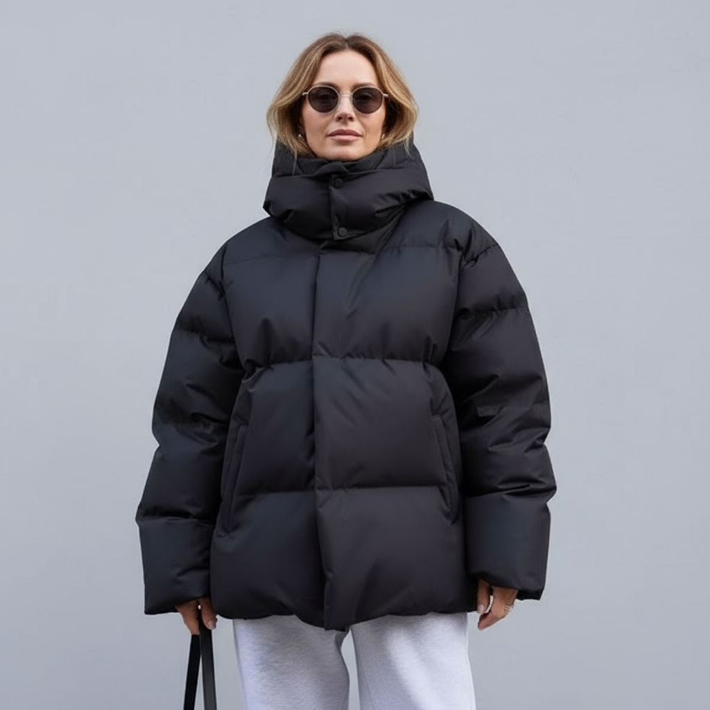 Elyra™ – Dikke Gewatteerde Winterjas met Capuchon