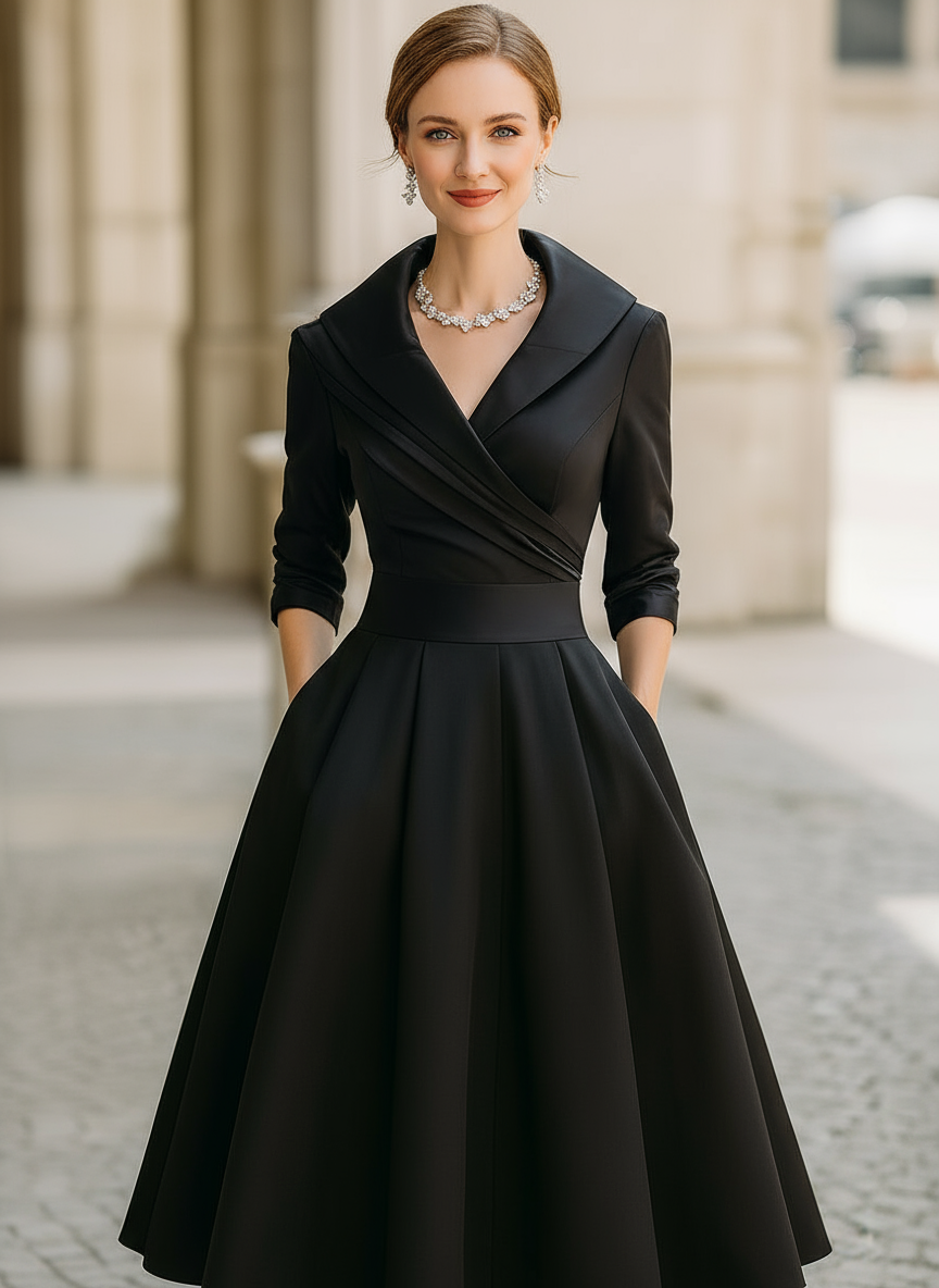 Ariellea™ – Satijnen Midi Jurk