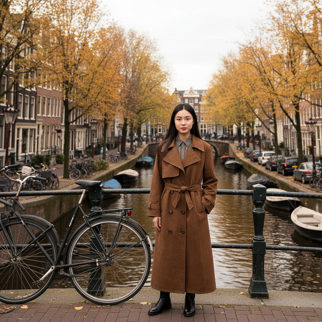 Vogora Molly Lange Faux Suède Trenchcoat