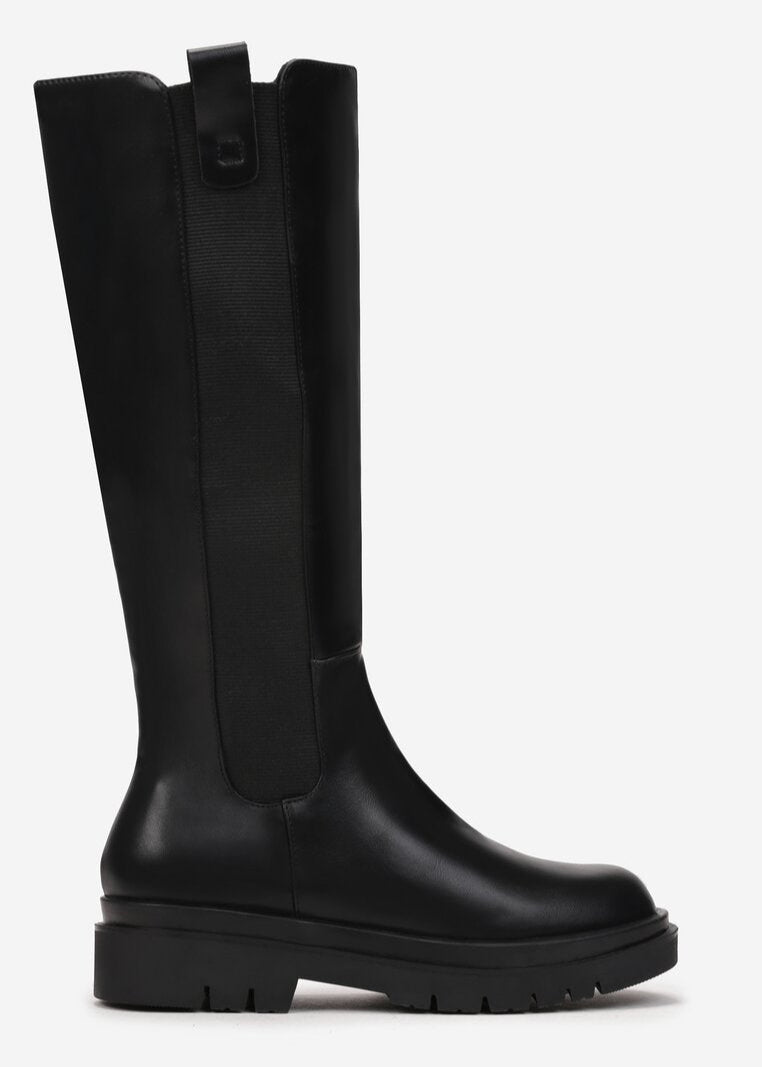 Giulia – Minimalistische Zwarte Hoge Laarzen