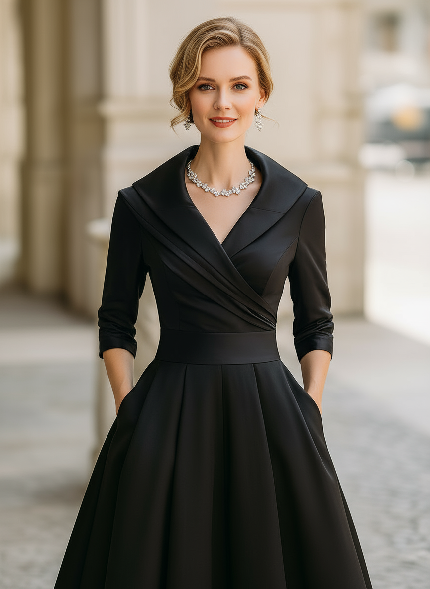 Ariellea™ – Satijnen Midi Jurk