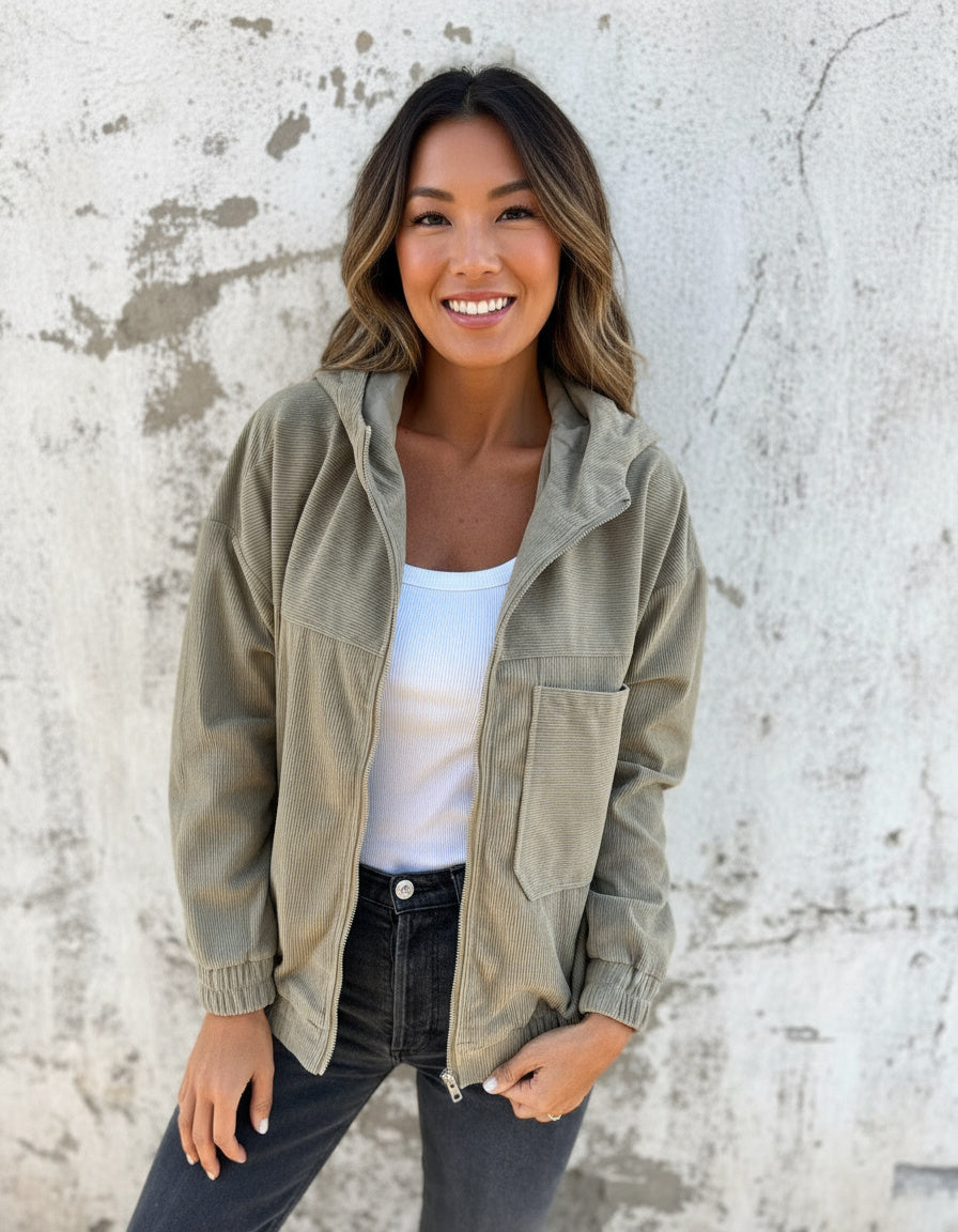 Lina™ Corduroy Hoodie Jacket