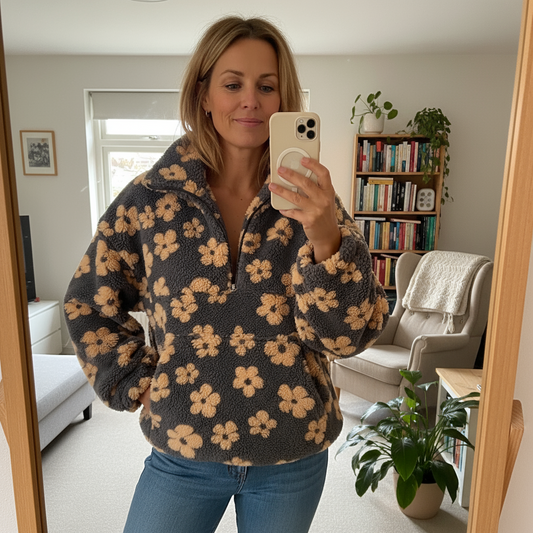 Maribel™ – Bloemige Fleece Pullover