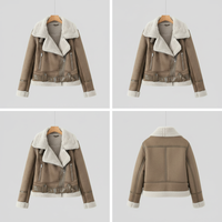 Aurélia™ – Suède-look Sherpa Jas met Riem