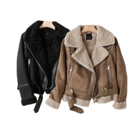 Aurélia™ – Suède-look Sherpa Jas met Riem