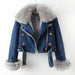 Lorena™ – Denim Jas met Luxe Imitatiebontkraag