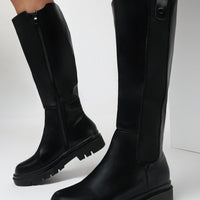 Giulia – Minimalistische Zwarte Hoge Laarzen