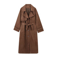 Vogora Molly Lange Faux Suède Trenchcoat