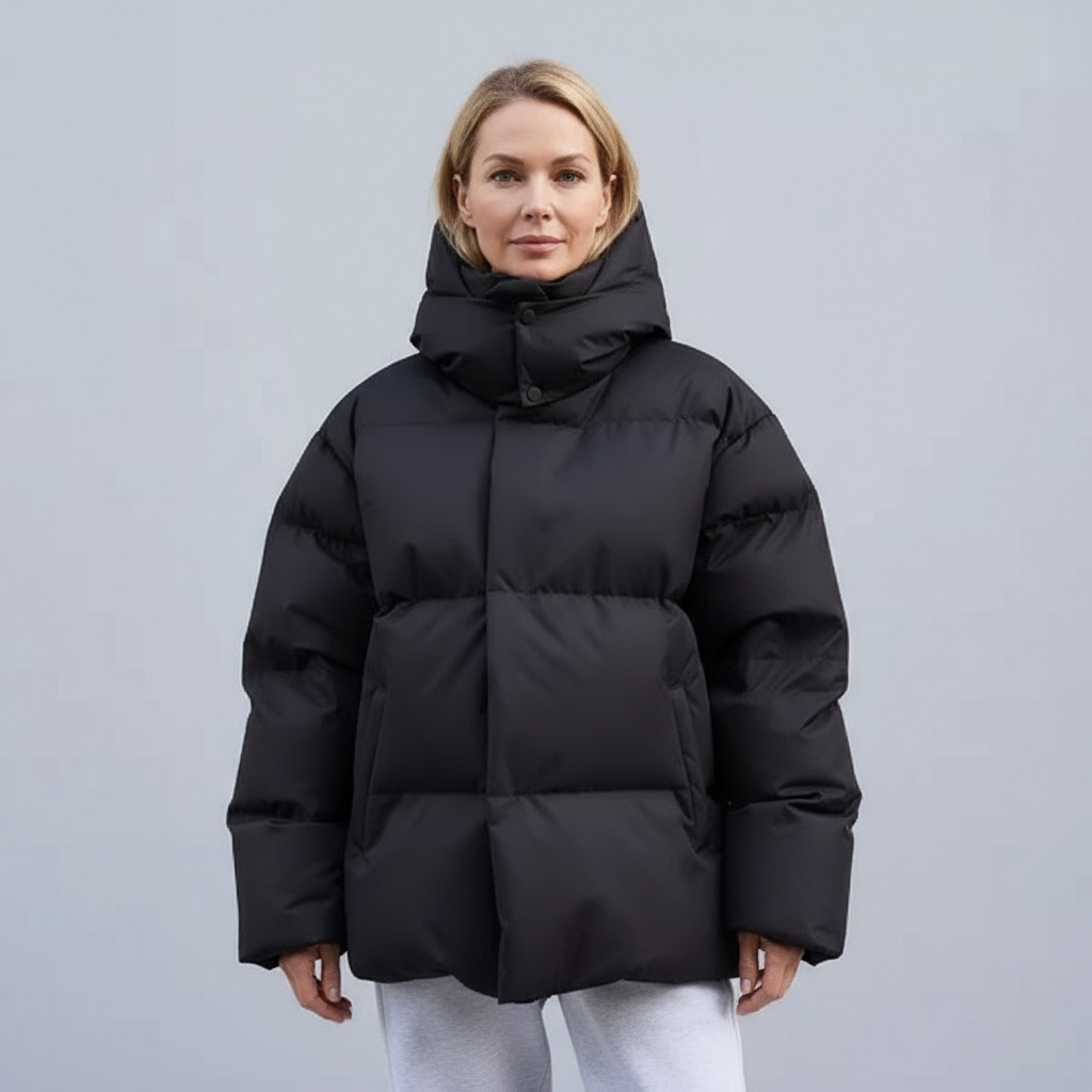 Elyra™ – Dikke Gewatteerde Winterjas met Capuchon