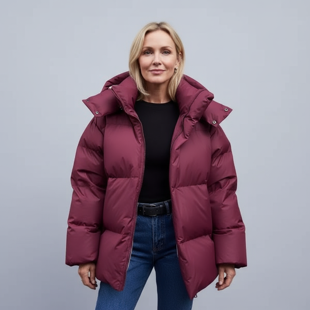 Elyra™ – Dikke Gewatteerde Winterjas met Capuchon