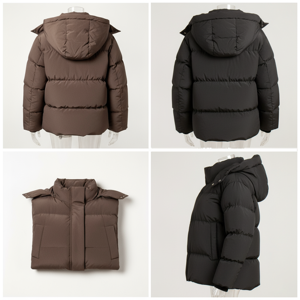 Elyra™ – Dikke Gewatteerde Winterjas met Capuchon