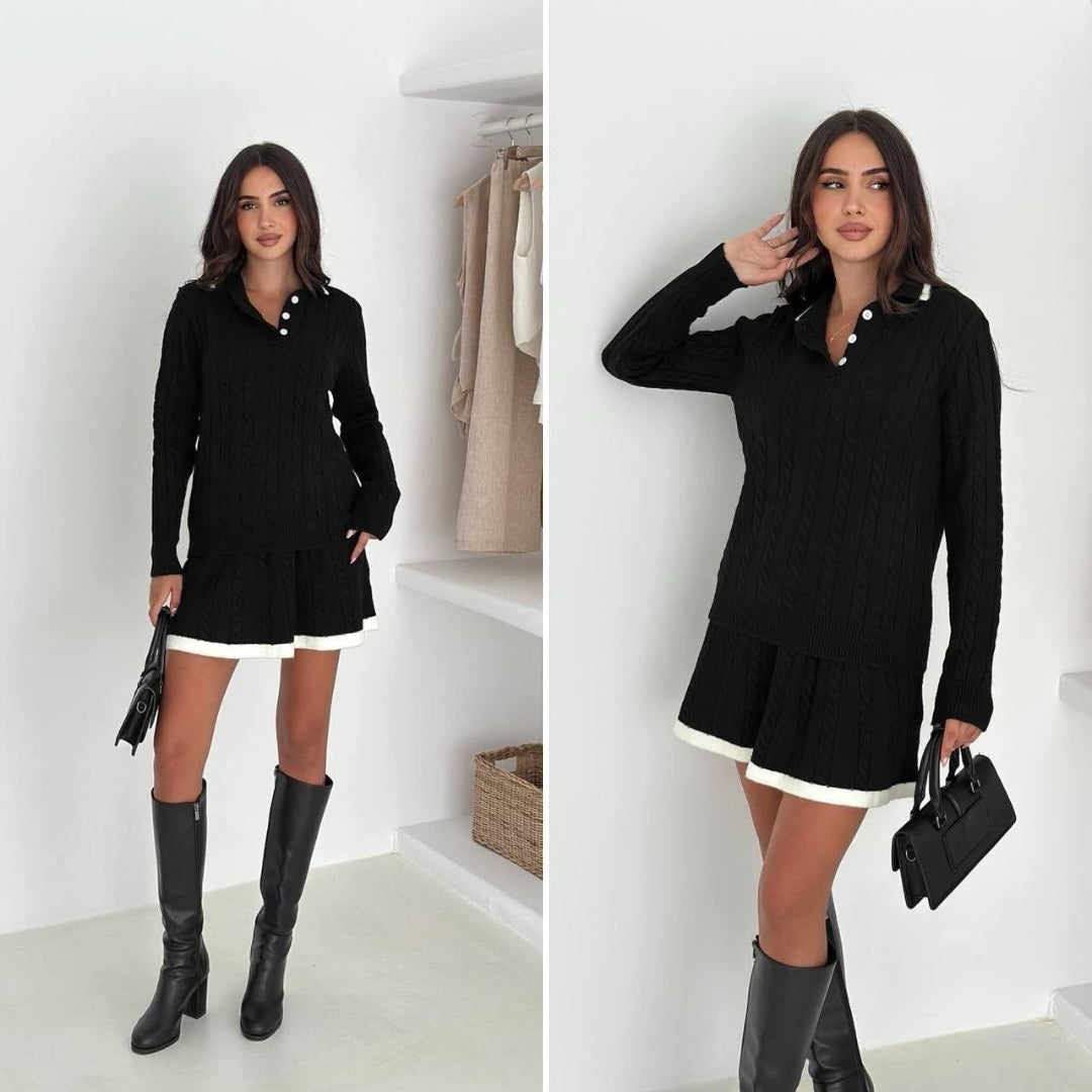 Vogora – Gebreide Kabeljurk Set