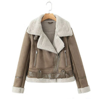 Aurélia™ – Suède-look Sherpa Jas met Riem