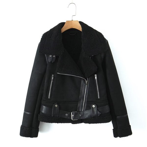 Aurélia™ – Suède-look Sherpa Jas met Riem